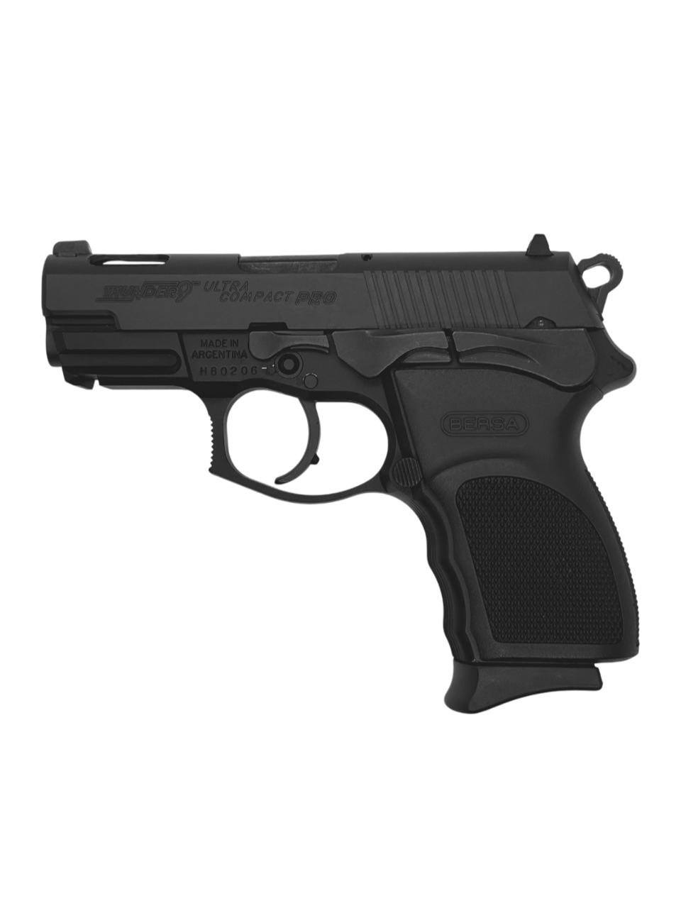 Pistola Bersa Thunder 9 Ultra Compact Pro Hibrycomp V8 - Pavón con compensador