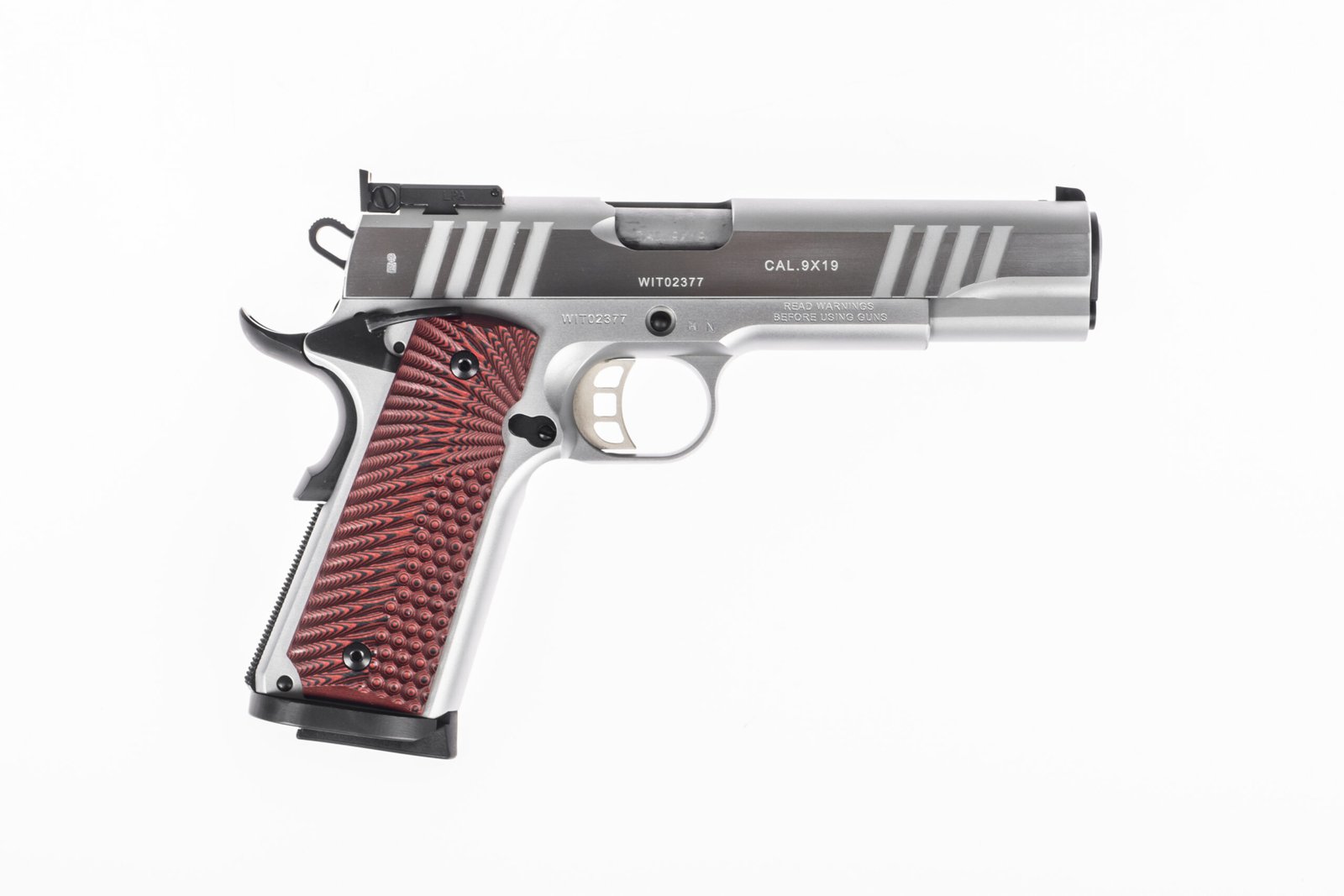 Pistola Tanfoglio FT 1911 Custom 9mm Silver – Acero Forjado, Gatillo Regulable