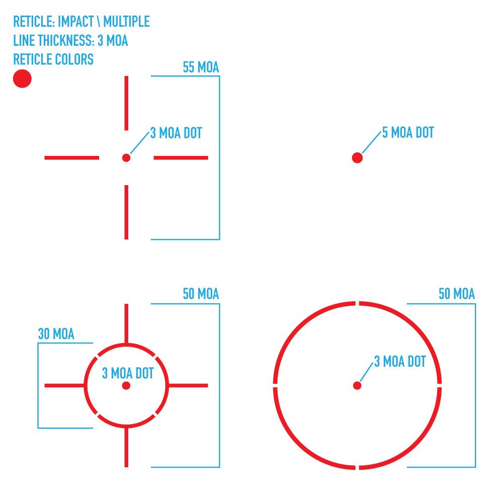 Mira Reflex Firefield Impact XLT – Red Dot 4 Retículas Quick Detach Picatinny - Imagen 4